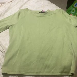 Cropped Green Long Sleeve Shirt